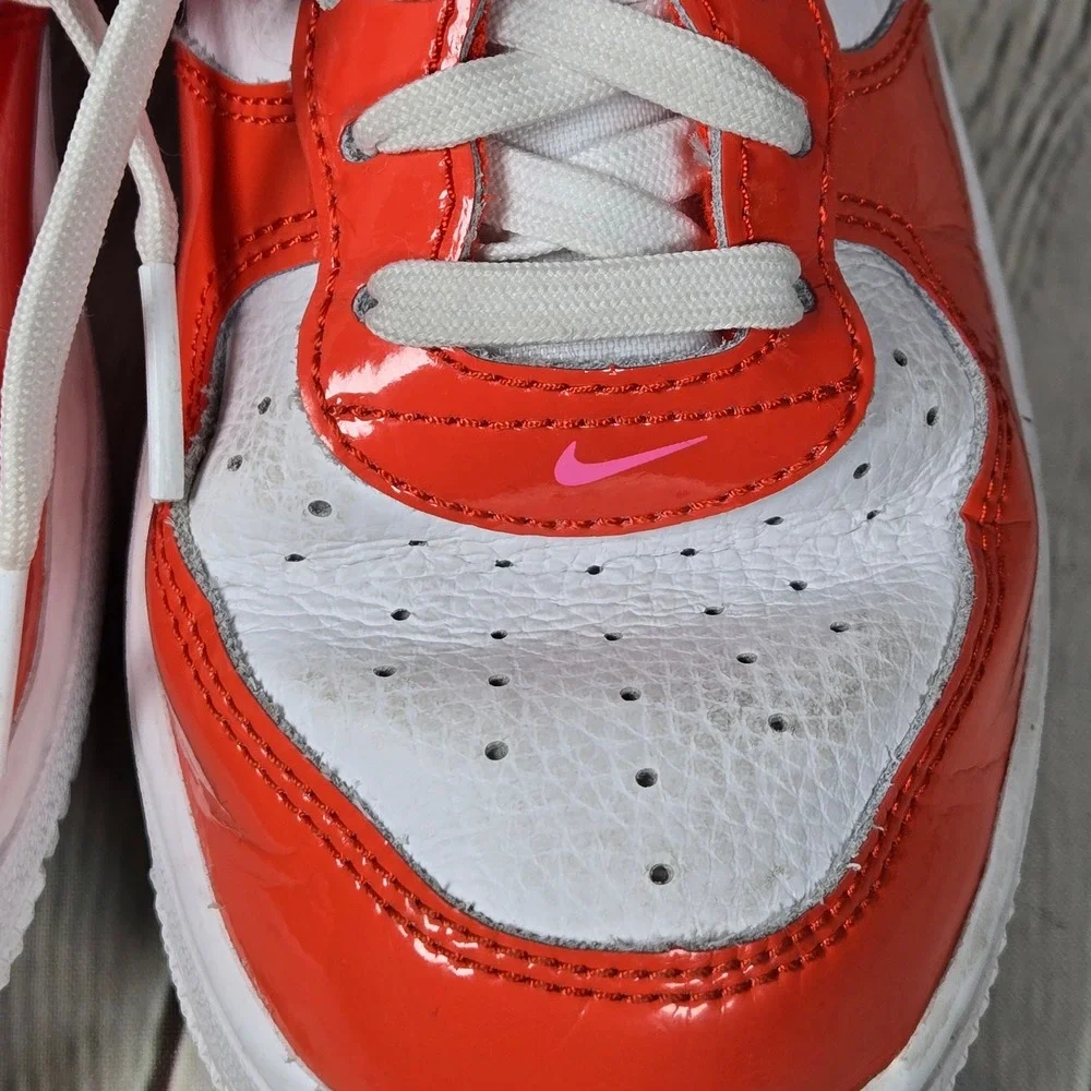 Nike Air Force 1 LV8 1.5Y White Orange Pink Love Heart Sneakers FD1032 Valentine